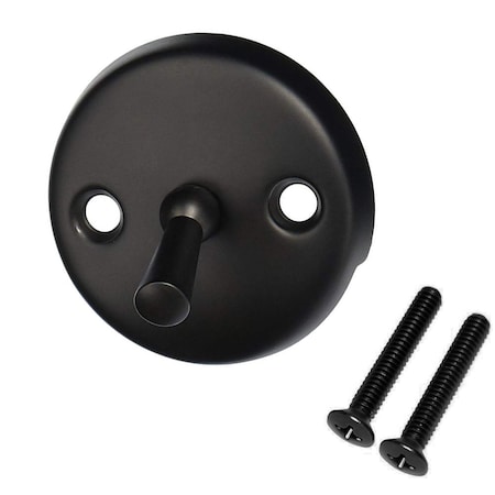 Westbrass 3-1/8" Two-Hole Trip Lever Overflow Face Plate and Screws in Powdercoated Black D330-62
